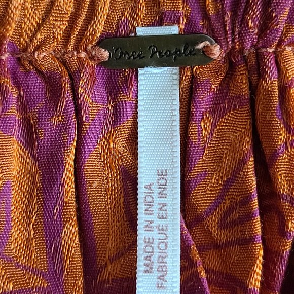 Free People Casablanca Floral Printed Harem Pants Dusty Papaya Size S/P Crop EUC - Picture 2 of 11